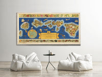 Old Map of Hawaiian Islands 1937 Hawaii Vintage Map | Vintage Map Wall Art Print