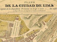 Old map of Lima Peru 1830 Vintage Map | Vintage Map Wall Art Print