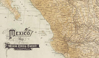 Old Map of Mexico 1910  | Vintage Map Wall Art Print