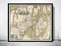 Old Map of Stockholm, Sweden 1720  | Vintage Map Wall Art Print