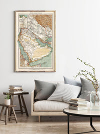 Old Map of Middle East Arabia Vintage map 1929  | Vintage Map Wall Art Print