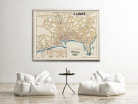 Old Map of Cannes France 1938 Vintage Map | Vintage Map Wall Art Print