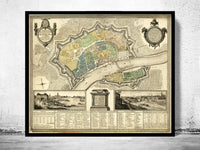 Old Map of Frankfurt Germany 1783 Vintage Map | Vintage Map Wall Art Print