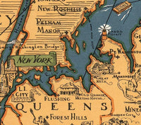 Old Map of Long Island 1933 Vintage Map | Vintage Map Wall Art Print