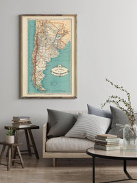 Old Map of Argentina 1888 Vintage Map | Vintage Map Wall Art Print