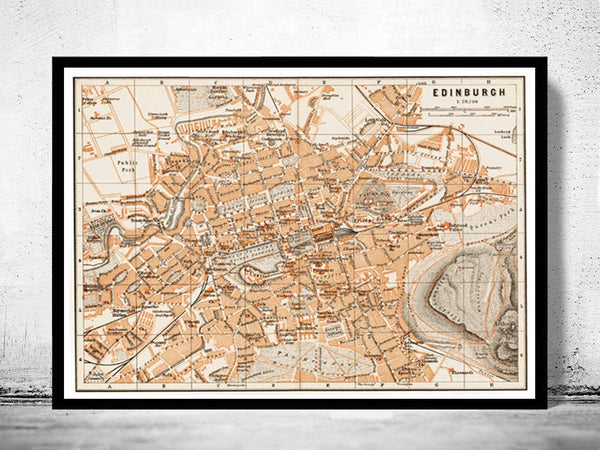 Old Map of Edinburgh Scotland 1890 Edinburgh Vintage Map| Vintage Map Wall Art Print