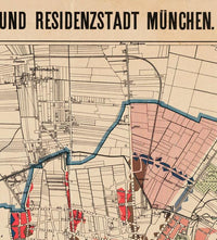 Old Map of Munich Munchen Munster Germany Deutshland 1900 Vintage Map | Vintage Map Wall Art Print | Large Map Print