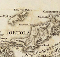 Old Map of Virgin Islands 1775 Vintage Map | Vintage Map Wall Art Print