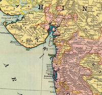 Old Map of India 1897 Vintage Map of India | Vintage Map Wall Art Print
