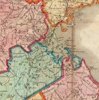 Old Map of Massachusetts State 1839 Boston Salem Worcester, Lowell, Springfield | Vintage Map Wall Art Print | Large Map Print