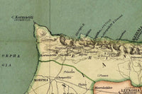 Old Map of Cyprus 1878 Vintage Map | Vintage Map Wall Art Print