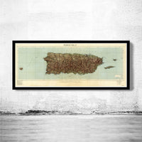 Old Map of Puerto Rico and adjacent islands 1952 Vintage Map | Vintage Map Wall Art Print