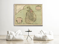 Old Map of Sri Lanka Old Ceylon 1700 Vintage Map | Vintage Map Wall Art Print