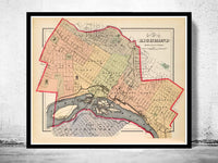 Old Map of Richmond Virginia 1884 Vintage Map | Vintage Map Wall Art Print