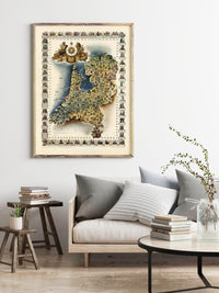 Old Map of The Netherlands Hollandia Holland Vintage Map | Vintage Map Wall Art Print