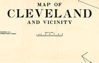 Old Map of Cleveland and Suburbs 1912 Vintage Map | Vintage Map Wall Art Print