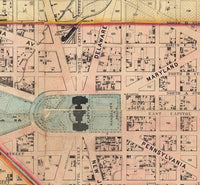 Old Map Washington DC 1857 Vintage Map | Vintage Map Wall Art Print