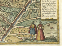Old Map of Lyon France 1593 Vintage Map of Lyon | Vintage Map Wall Art Print