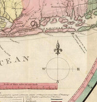 Old Map of New York and Environs 1839  | Vintage Map Wall Art Print