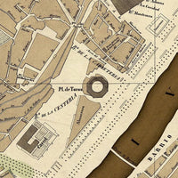 Old Map of Seville Sevilla Spain 1848 Vintage Map | Vintage Map Wall Art Print