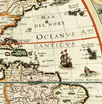 Old World Map 1618 Old Map of the World | World Map Gift World Map Print | Vintage World Map