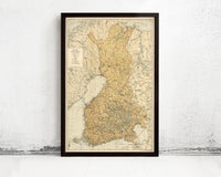 Old Map of Finland 1930 Vintage Map of Finland | Vintage Map Wall Art Print