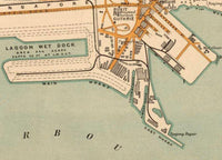 Old Map of Singapore 1913 Vintage Map | Vintage Map Wall Art Print