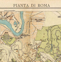 Vintage Map of Rome Roma Italy 1930 Old Map of Rome | Vintage Map Wall Art Print