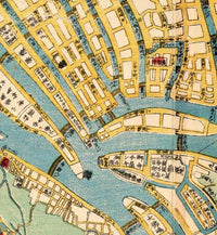 Old Map of Osaka City Japan 1863 Vintage Map | Vintage Map Wall Art Print