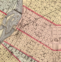 Old Map of Minneapolis 1871 Vintage Map | Vintage Map Wall Art Print