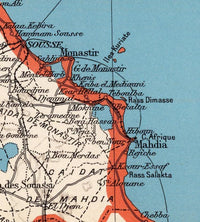 Old Map of Tunisie Tunisia 1939 Vintage Map  | Vintage Map Wall Art Print