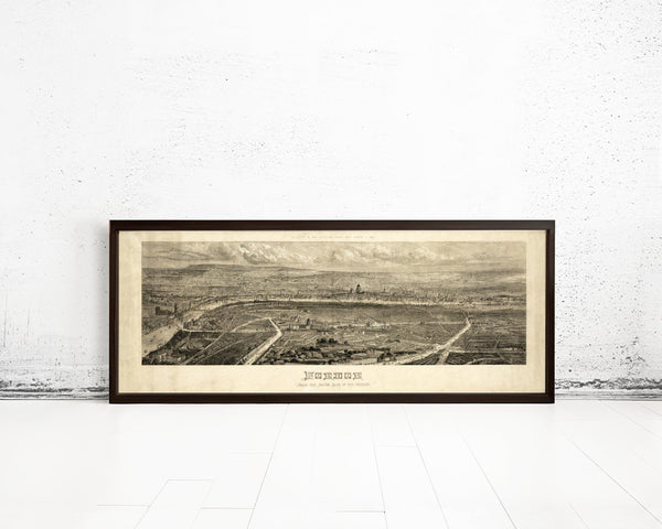 Old View of London England United Kingdom 1861 Vintage Map | Vintage Map Wall Art Print
