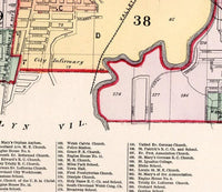 Old Map of Cleveland 1892 Vintage Map | Vintage Map Wall Art Print