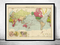 Old Map of the World in 1922 Vintage Map | World Map Gift World Map Print | Vintage World Map | World Map Wall Art | Large Map Print