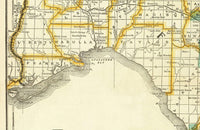 Old Map of Florida State 1890 Florida Vintage Map  | Vintage Map Wall Art Print