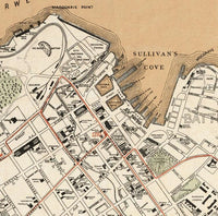 Old map of Hobart Australia 1893 Vintage Map | Vintage Map Wall Art Print