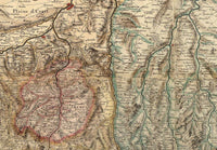 Old Map of Pyrenees Pirineus 1730 France Spain  | Vintage Map Wall Art Print