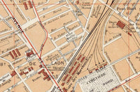 Old Map of Reims France 1926  | Vintage Map Wall Art Print