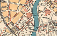 Old Map of Strasbourg Strassburg 1929 France  | Vintage Map Wall Art Print