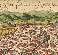 Old View Map of Constantinople Instanbul 1580 Turkey Vintage Map | Vintage Map Wall Art Print |