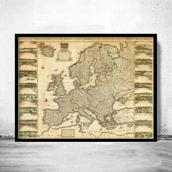 Old Map of Europe 1741 Vintage Map  | Europe Map Gift Europe Map Print | Vintage Europe Map | Europe Map Wall Art | Large Map Print