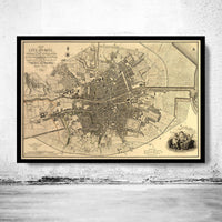 Old Map of Dublin Ireland 1797 Vintage Map | Vintage Map Wall Art Print