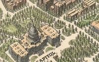 Old Map of Washington Capitol 1923 Vintage Map  | Vintage Map Wall Art Print