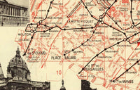 Old Map of Paris Guide 1937 Vintage Map | Vintage Map Wall Art Print