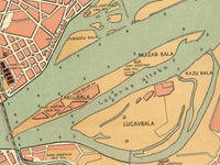 Old Map of Riga Latvia 1930 Vintage Map  | Vintage Map Wall Art Print