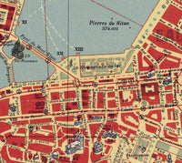 Old Map of Geneve Switzerland 1930 Vintage Map | Vintage Map Wall Art Print