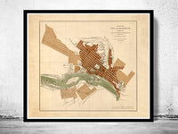 Old Map of Richmond Virginia 1853 Vintage Map | Vintage Map Wall Art Print