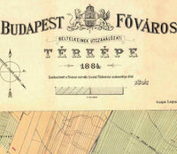 Old Map of Budapest Hungary 1884 Vintage Map | Vintage Map Wall Art Print