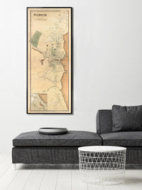 Old Map Plymouth Massachusetts 1897 Vintage Map | Vintage Map Wall Art Print