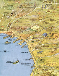 Vintage Map of Los Angeles 1932 California  | Vintage Map Wall Art Print